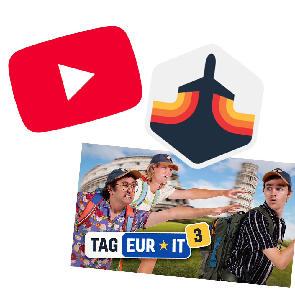 Jetlag logo with the YouTube logo and a thumbnail from the show